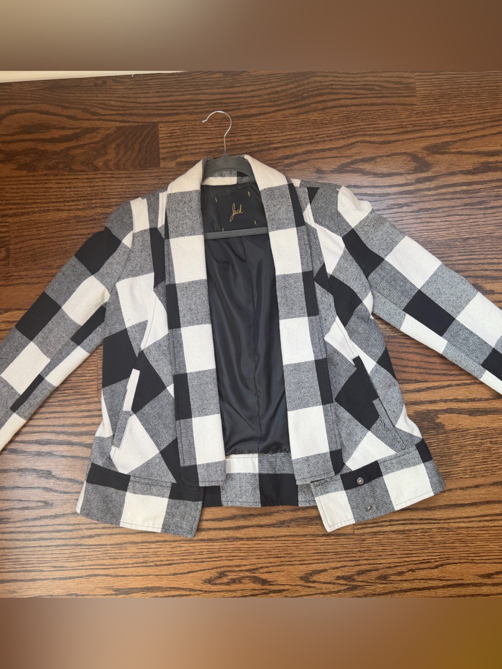 Jack by BB Dakota Black & White Buffalo Check Blazer
